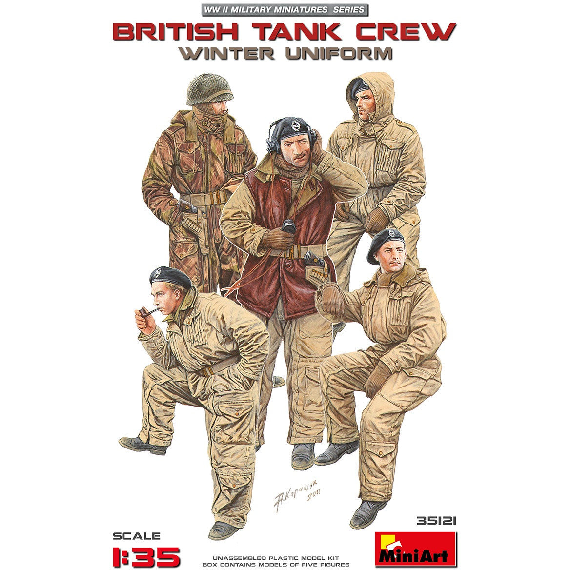 British Tank Crew (Winter Uniform) #35121 1/35 Figure Kit by MiniArt