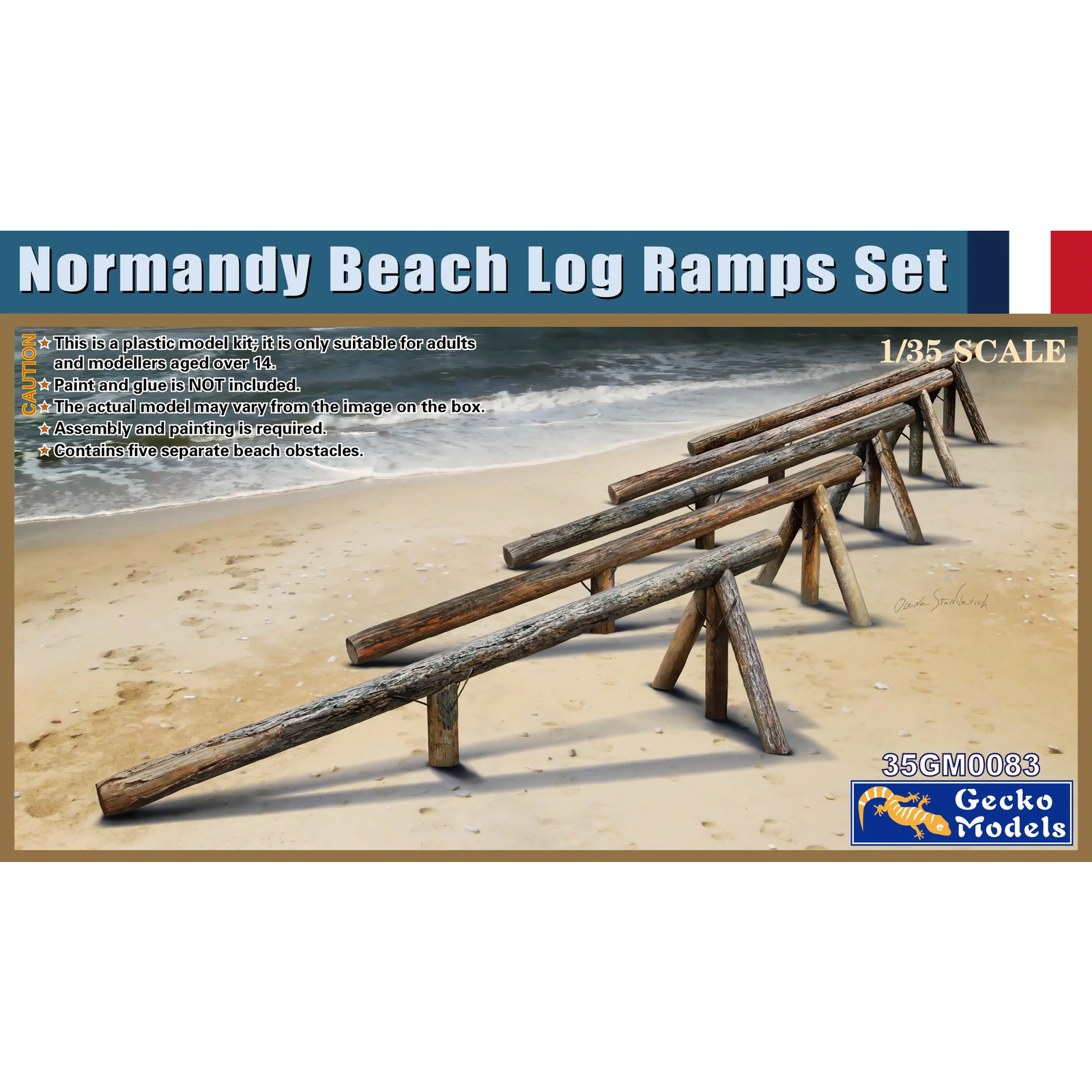 Normandy Beach Log Ramps Set 1/35 #35GM0083 by Gecko Models