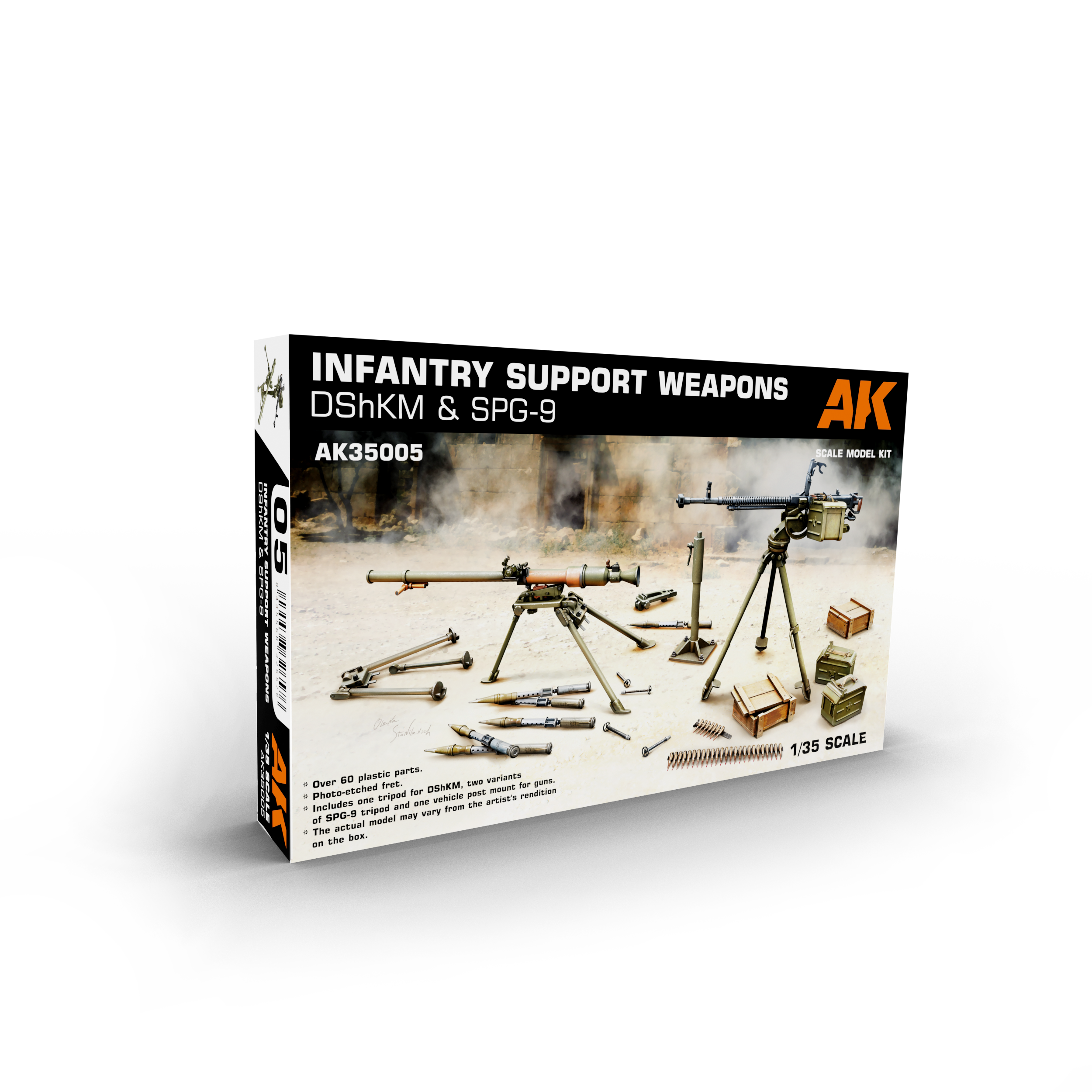 Infantry Support Weapon Set 1: DShKM & SPG-9 1/35 #AK35005 by AK Interactive