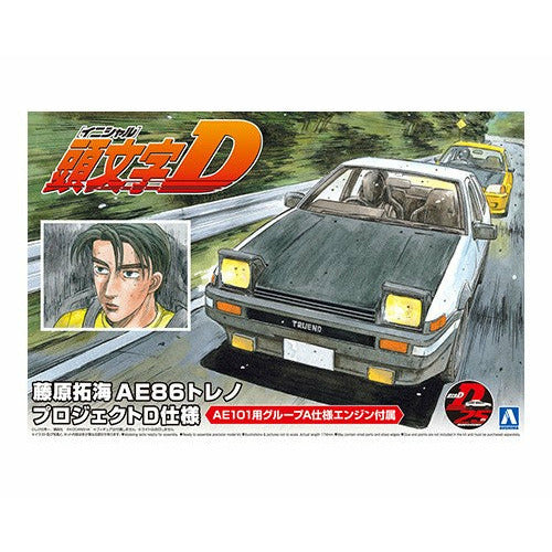 Initial D Fujiwara Takumi Toyota AE86 Trueno (Project D Ver.) 1/24 Model Car Kit #5957 by Aoshima