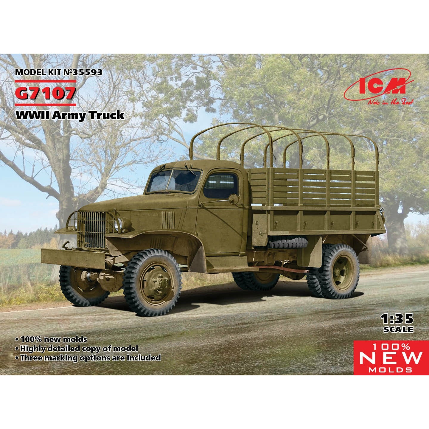 G7107, WWII Army Truck (100% new molds) 1/35 #35593 by ICM
