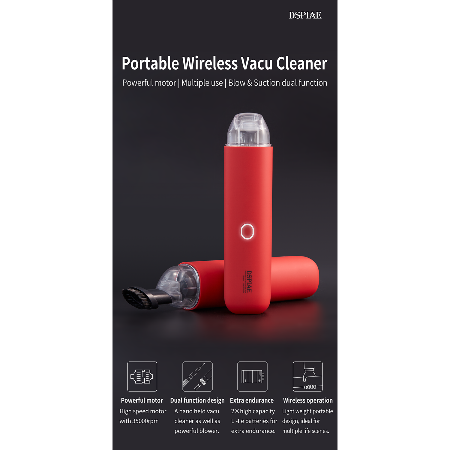 DSPIAE Portable Handheld Vacuum Cleaner
