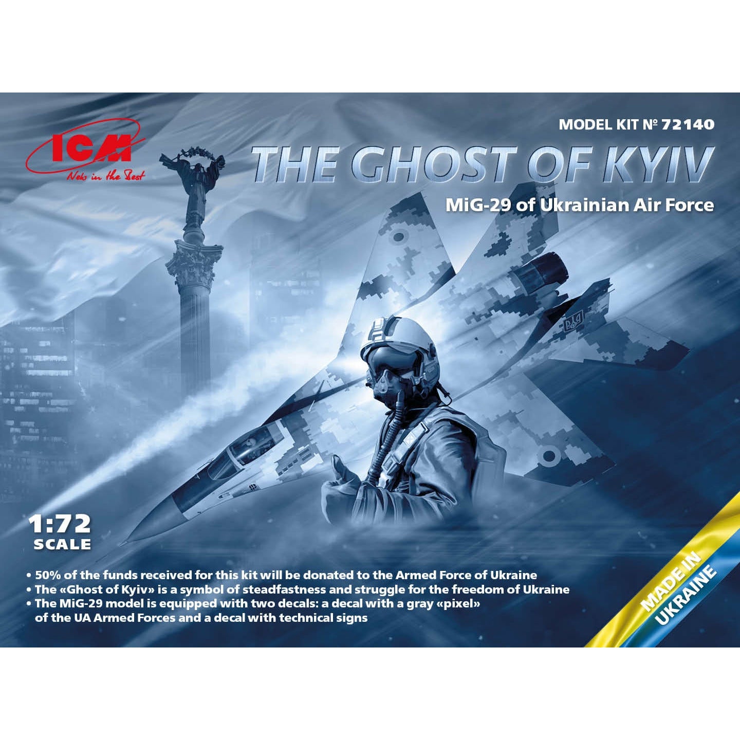 The Ghost of Kyiv MiG-29 of Ukrainian Air Force 1/72 #72140 by ICM