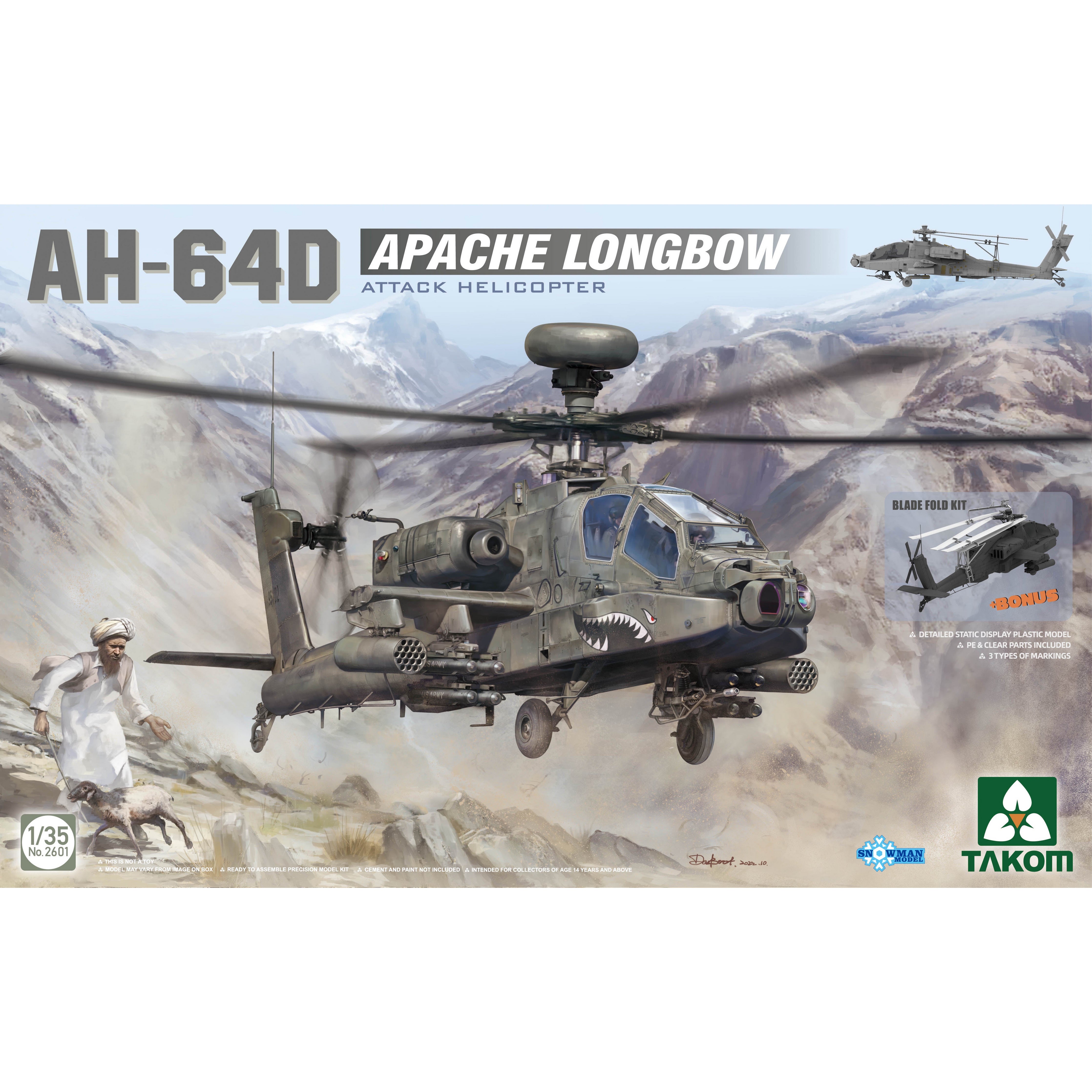AH-64D Apache Longbow Attack Helicopter 1/35 #2601 by Takom