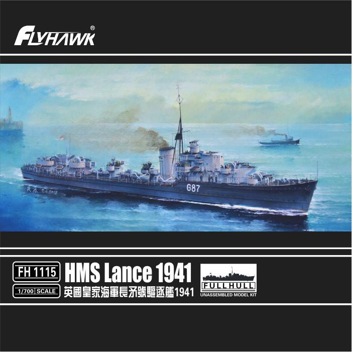 HMS Lance 1941 1/700 Model Ship Kit #FH1115 by Flyhawk