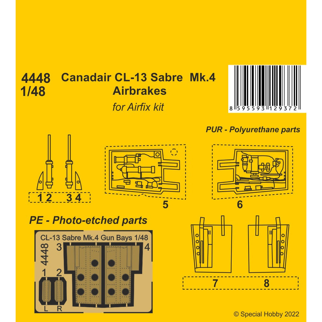 Canadair CL-13 Sabre Mk.4 Airbrakes 1/48 #4448 Detail Kit by Special Hobby