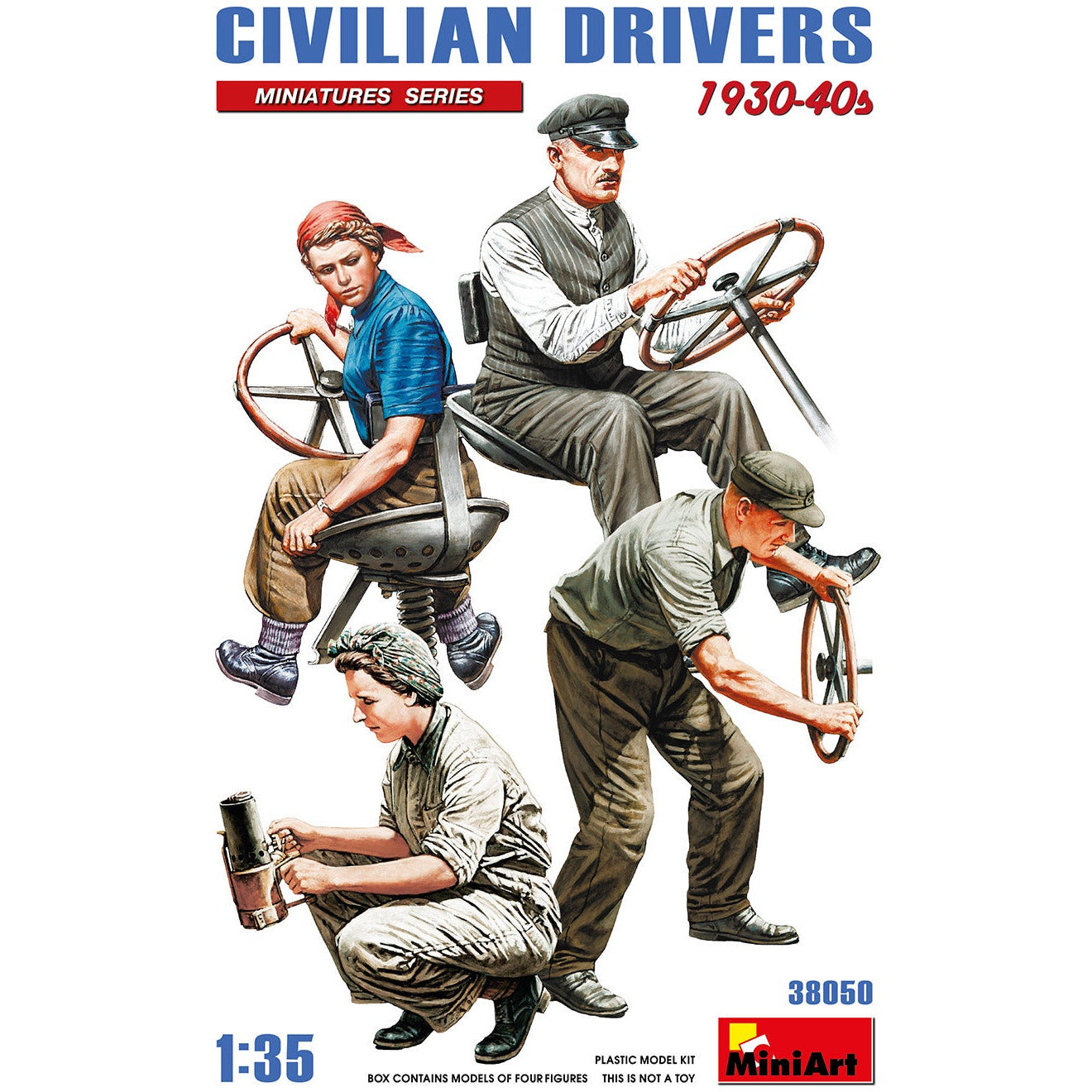 Civilian Drivers 1930-40s #38050 1/35 Figure Kit by MiniArt