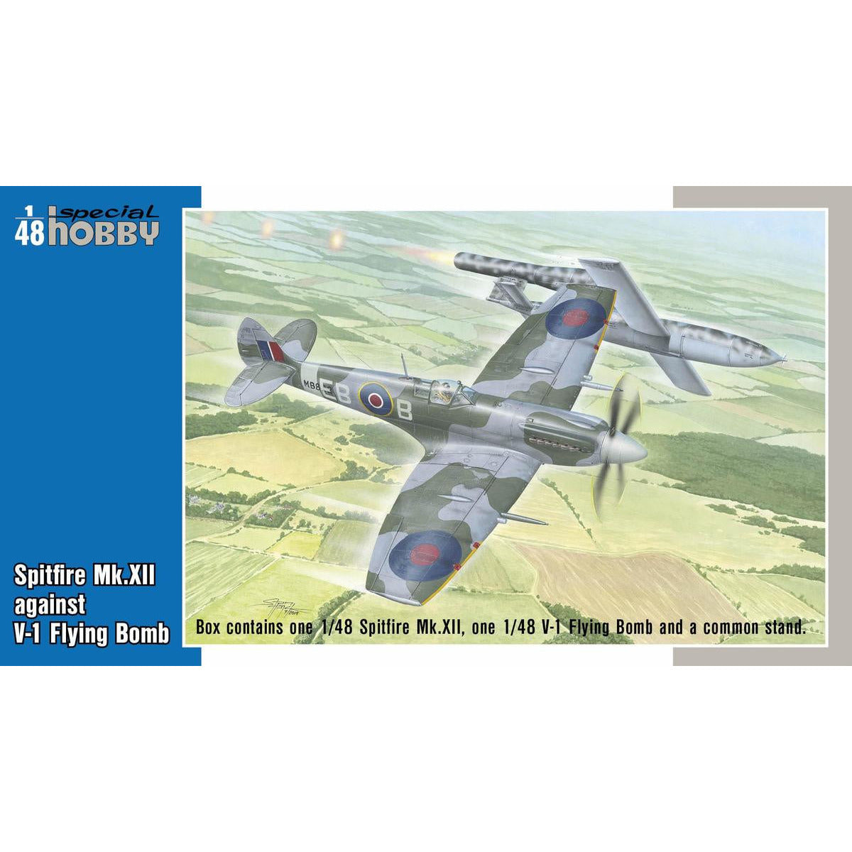 Spitfire Mk.Xll against V-1 Flying Bomb 1/48 #SH48192 by Special Hobby