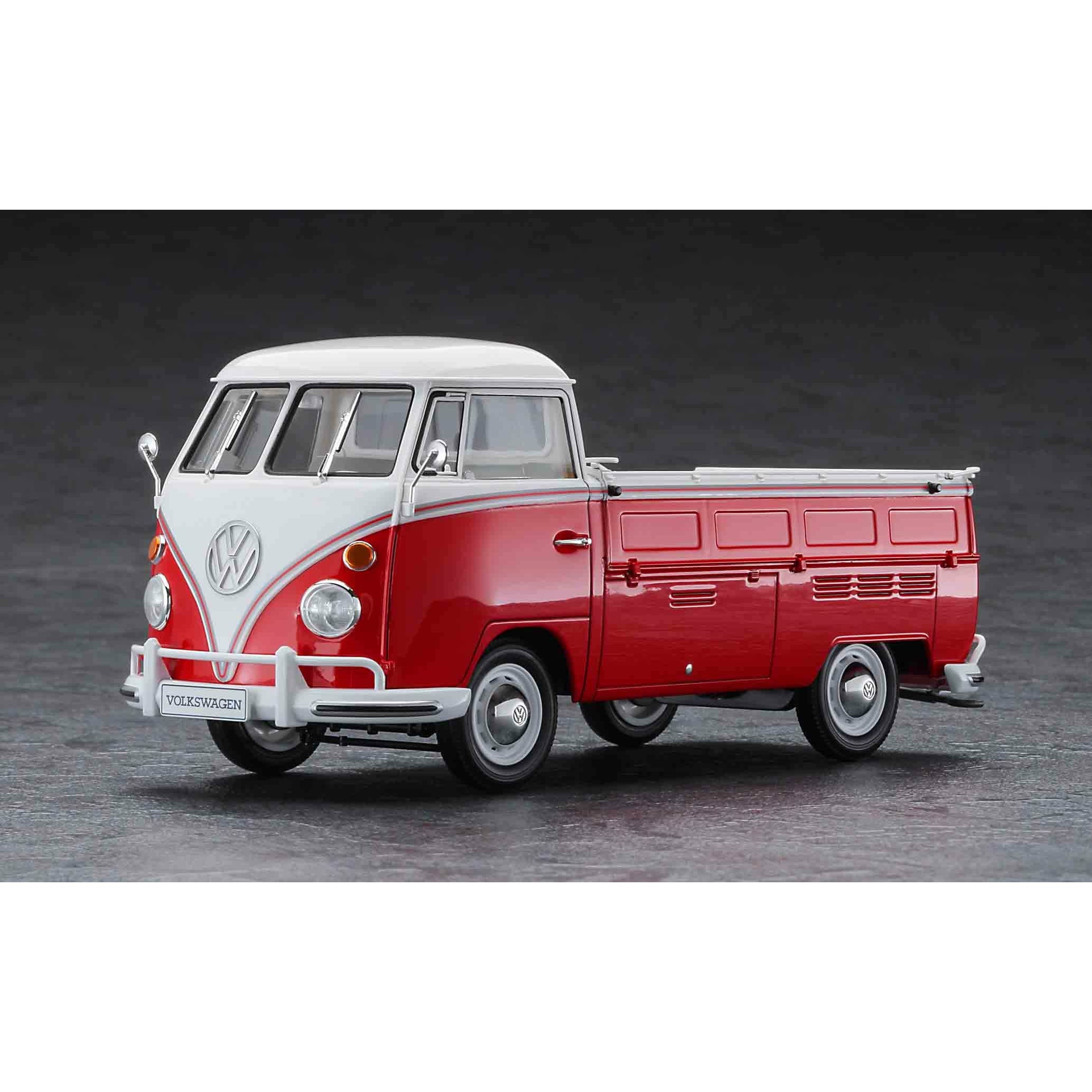 Volkswagen Type 2 Pic-Up Truck "Red/White Paint" 1/24 Model Car Kit #20556 by Hasegawa