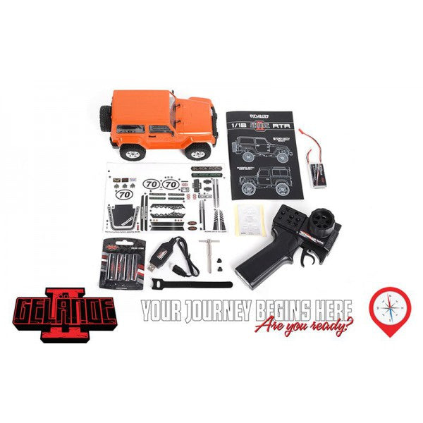 RC4WD 1/18 4WD Crawler RTR Gelande II Black Rock Body Set - Orange RC4Z-RTR0048
