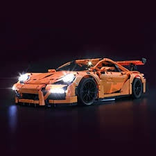 Lego Technic: Porsche 911 GT3 RS 42056 (Box seals broken, small tear in outer box. All internals sealed and like new. Lighttailing kit included)