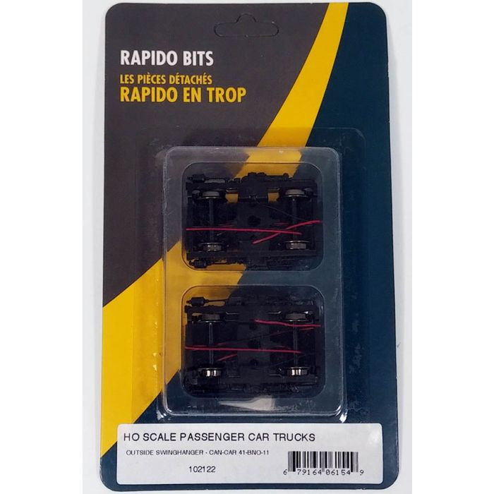 Rapido Bits: HO scale Passenger Car Trucks Can-Car 41-BNO-11: 4-Wheel, Outside-S #102122