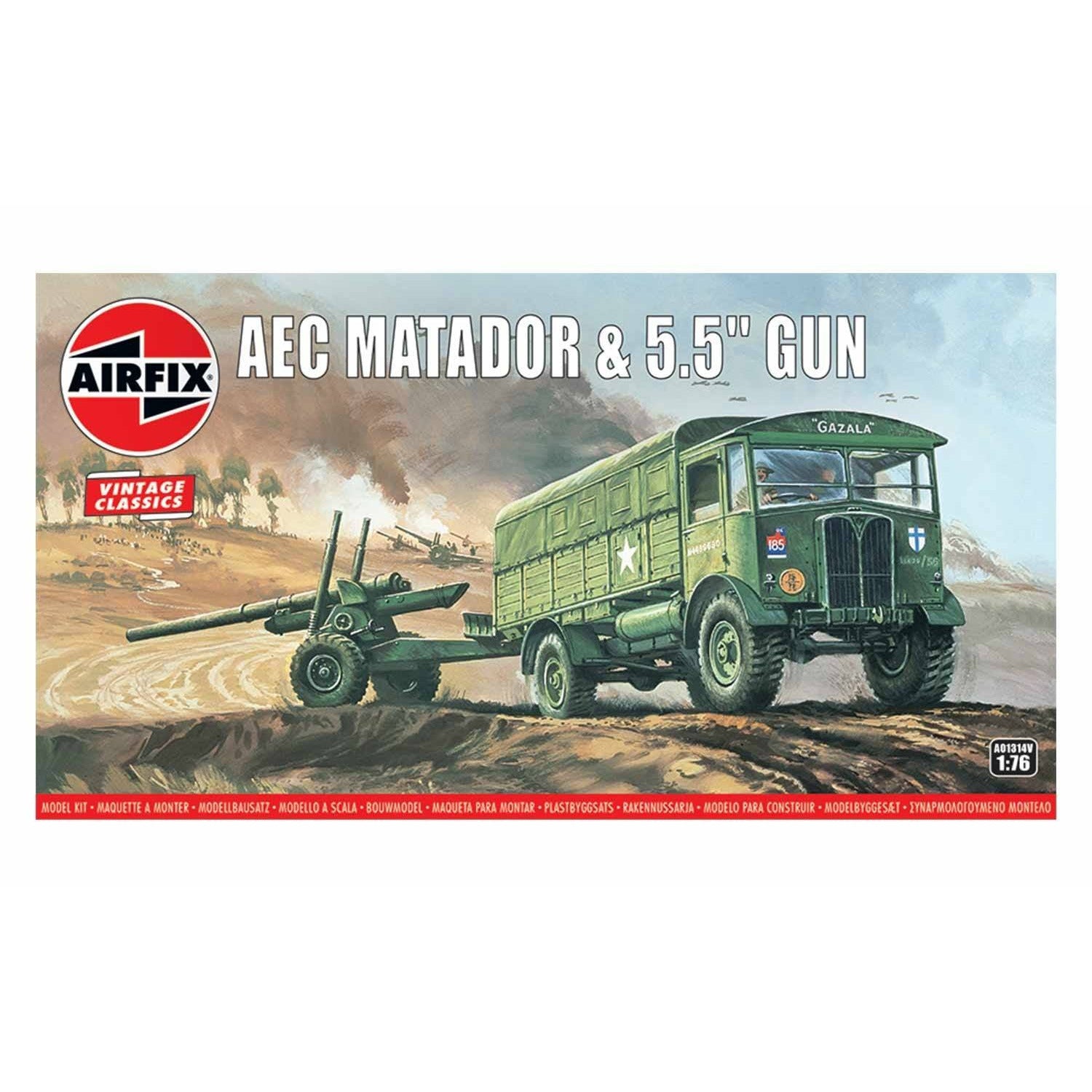 AEC Matatdor & 5.5" Gun 1/76 #01314 by Airfix