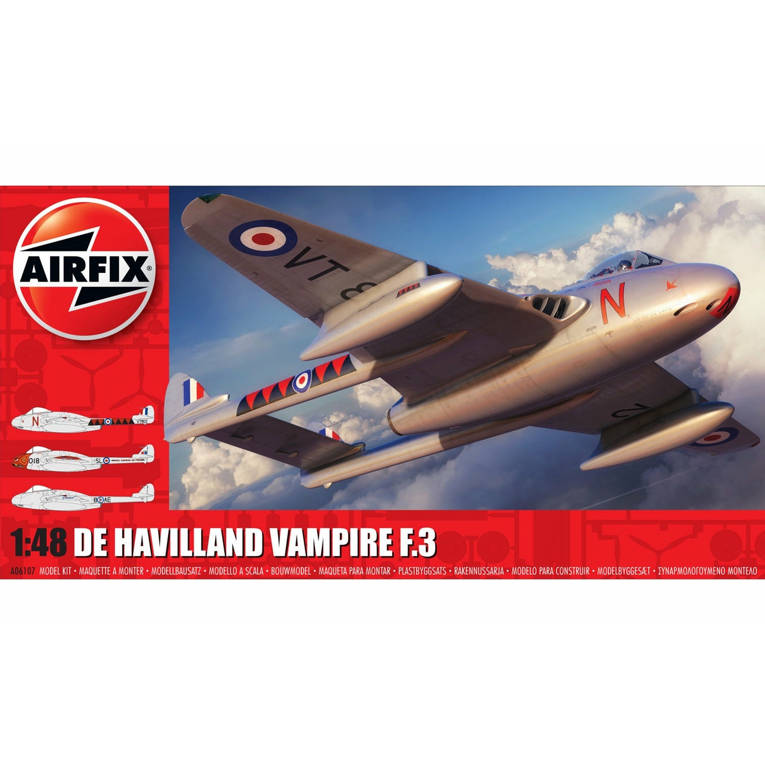 De Havilland Vampire T.3 1/48 #06107 by Airfix
