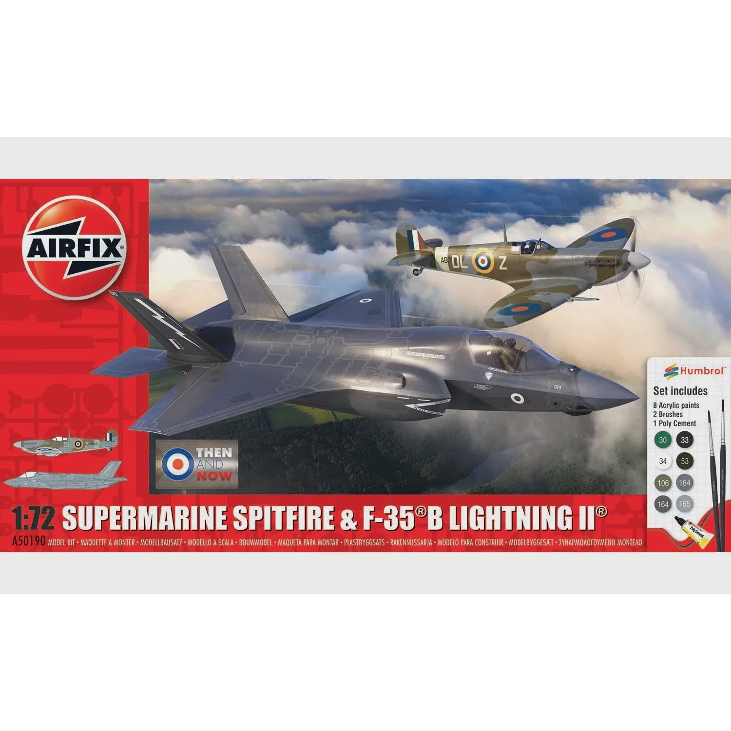 Supermarine Spitfire & F35B Lightning II Then & Now 1/72 #50190 by Airfix
