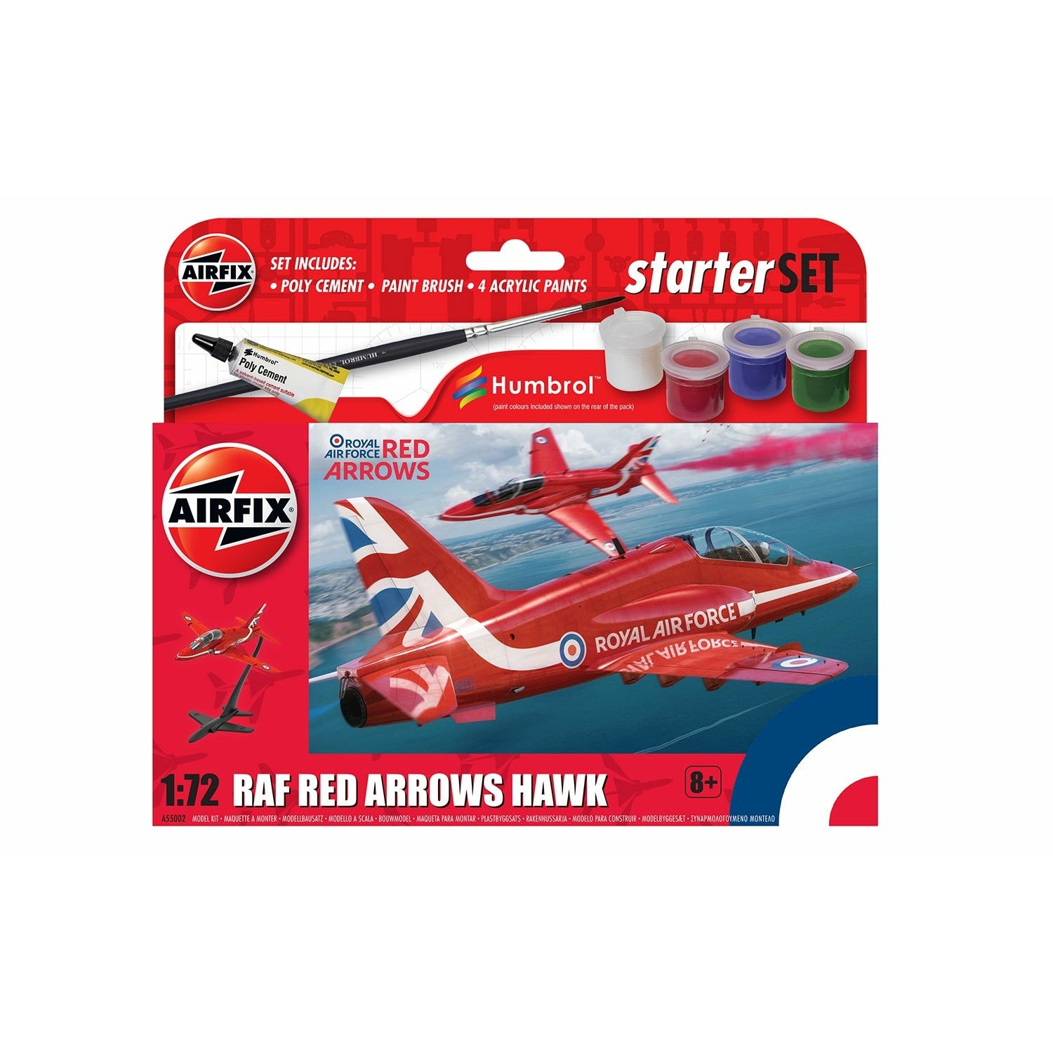 Red Arrows Hawk Beginner Set #55002 by Airfix 1/72
