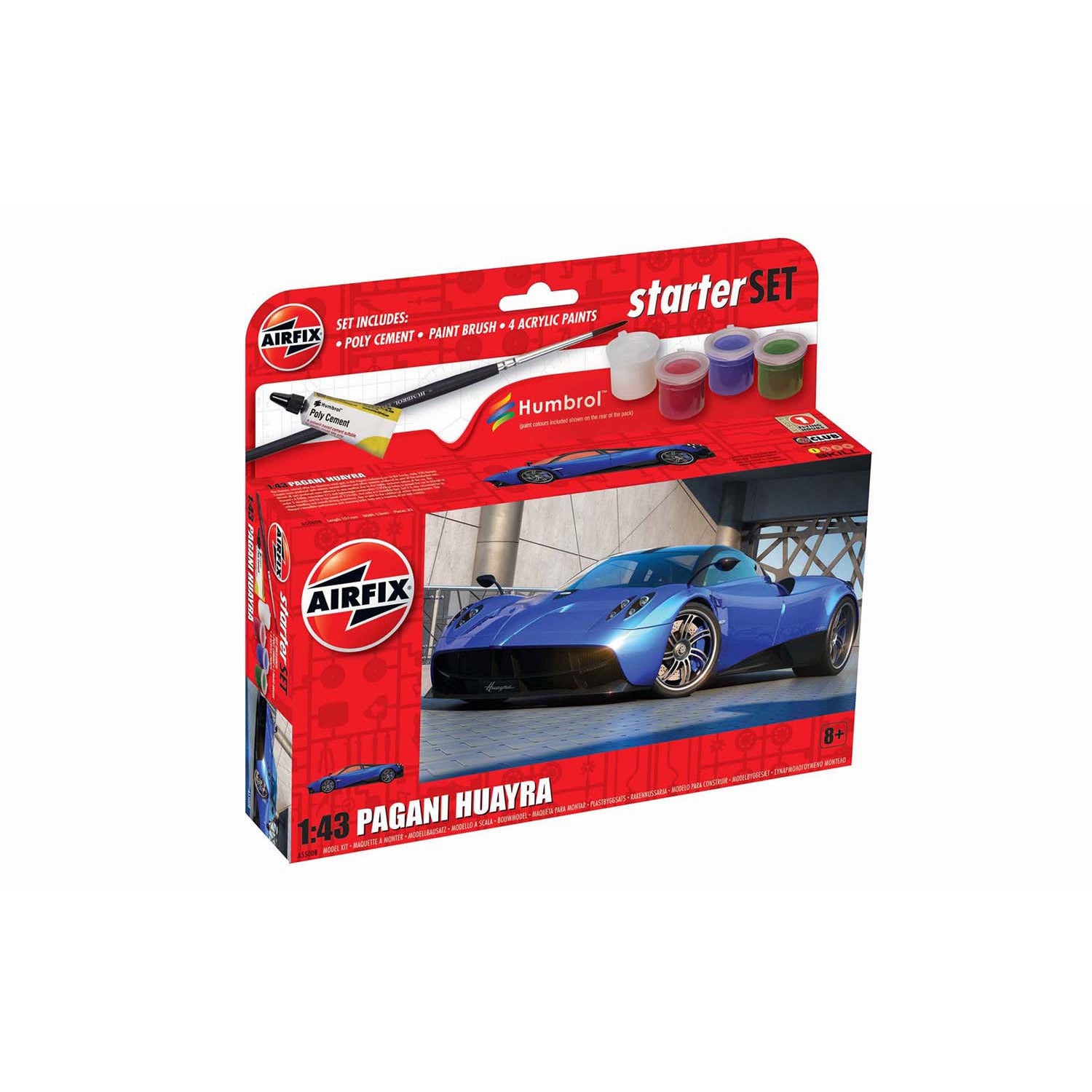 Pagani Huarya Starter Set 1/43 Model Car Kit #55008 by Airfix