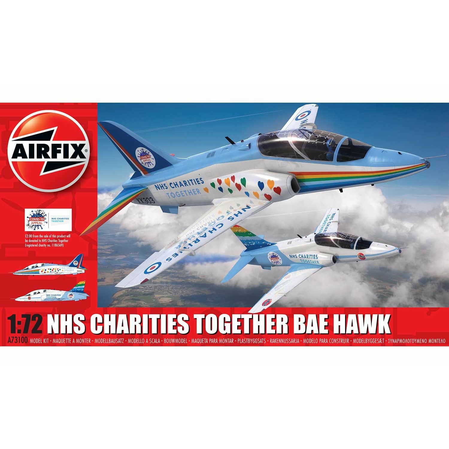NHS Charities Together Bae Hawk 1/72 #73100 by Airfix