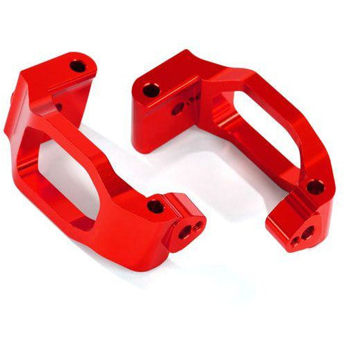 TRA8932R Caster blocks (c-hubs), 6061-T6 aluminum (red-anodized), left & right/ 4x22mm pin (4)/ 3x6mm BCS (4)/ retainers (4) Maxx