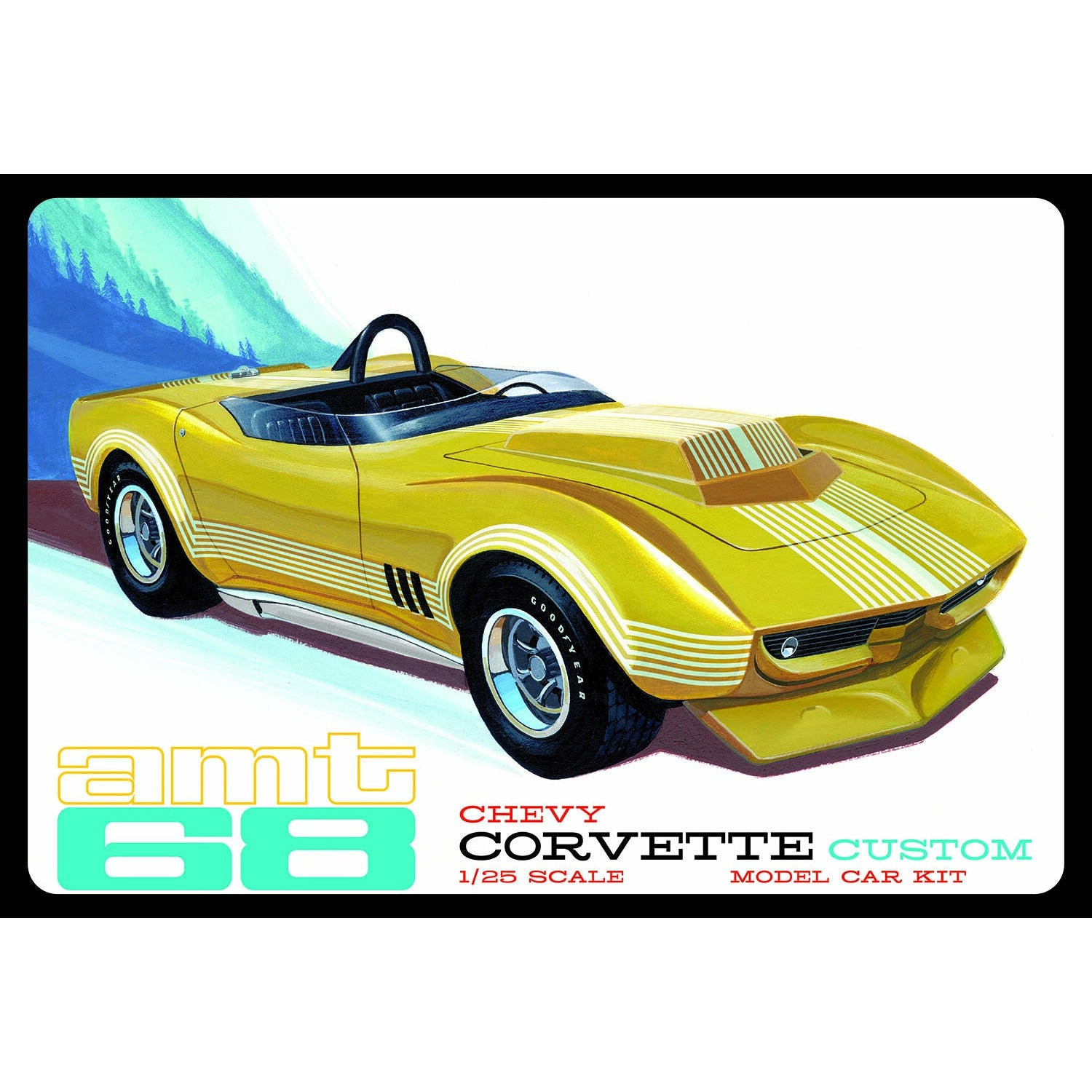 1953 Chevy Corvette (USPS Stamp Series) 1/25 Model Car Kit #1244 by AMT