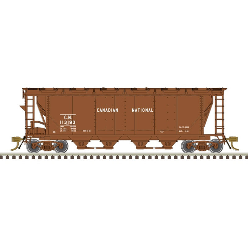 Atlas HO Slab Side Covered Hopper Canadian National No Herald (Delivery) Road #113220