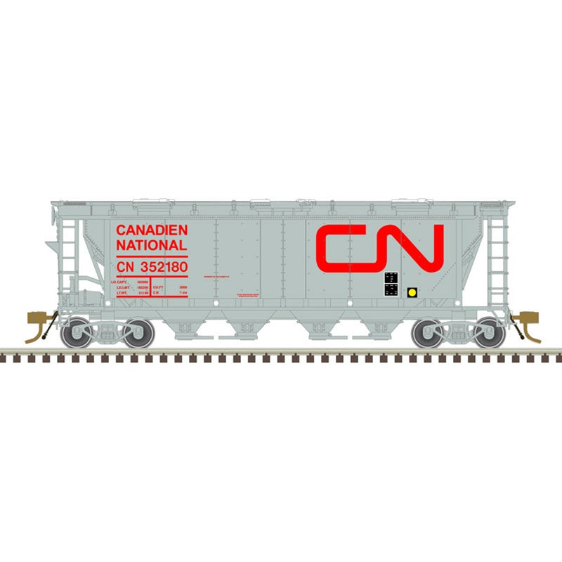 Atlas HO Slab Side Covered Hopper Canadian National Noodle Road #352230