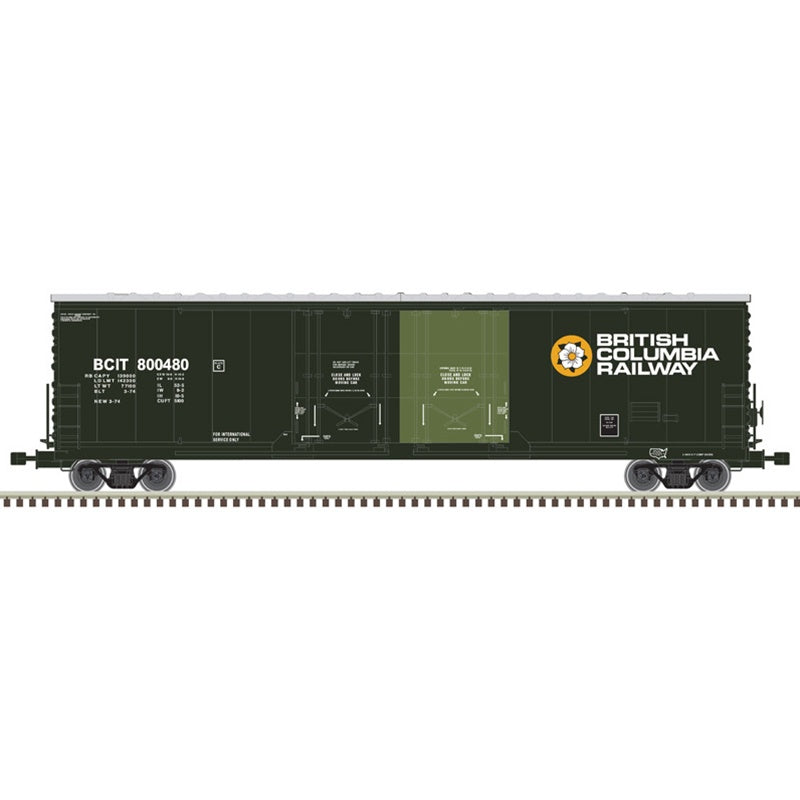 Atlas 20006768 Master HO 53ft Double Plug Door Boxcar, BC Rail #800417