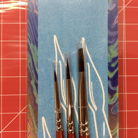 Leonhardy Red Sable Brush Set 3 pcs (WF4, WR0, WR3) Rust Handles