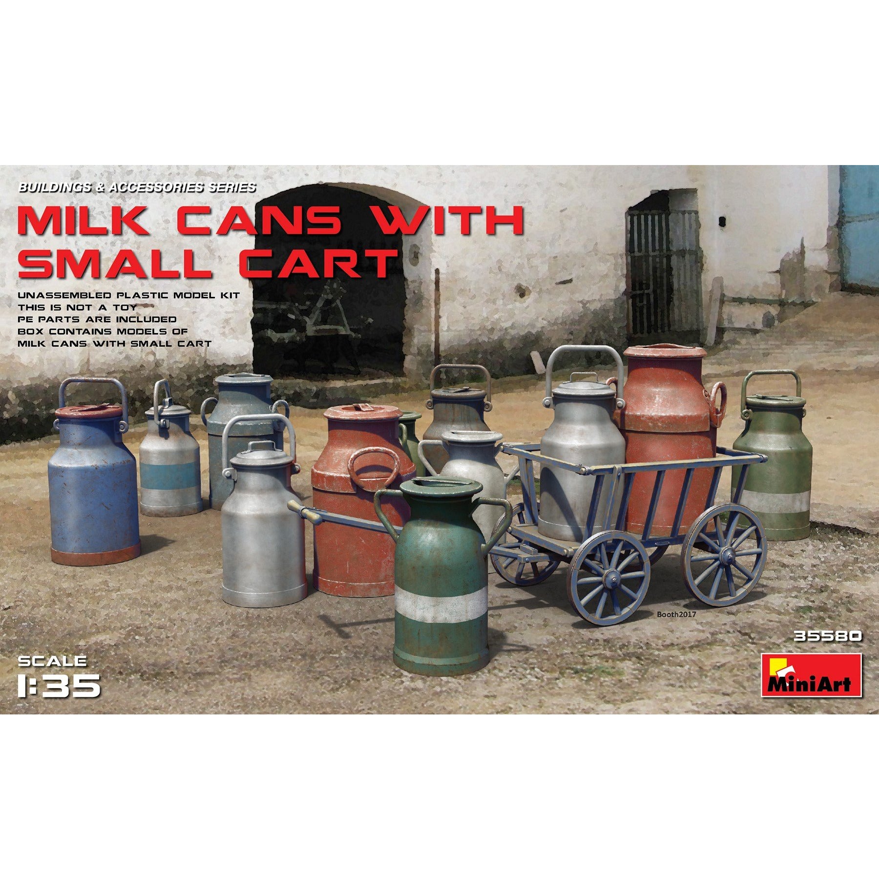 Milk Cans with Small Cart #35580 Detail Kit by MiniArt