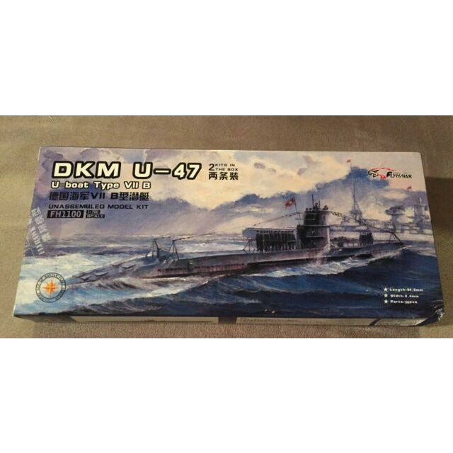 DKM U-47 U Boat Type VII B 1/700 Model Ship Kit #1100 by Flyhawk