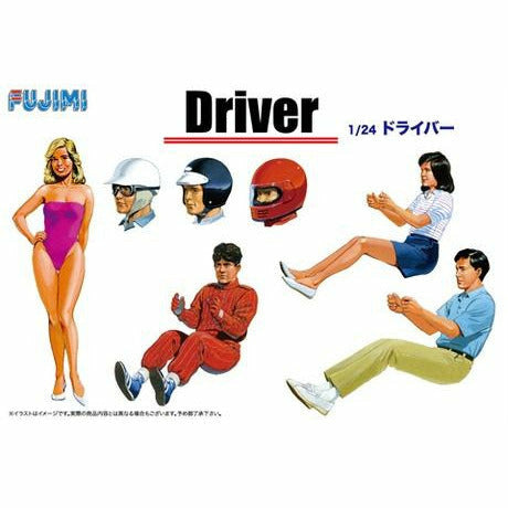 Drivers (3) w/optional heads and girl 1/24 by Fujimi