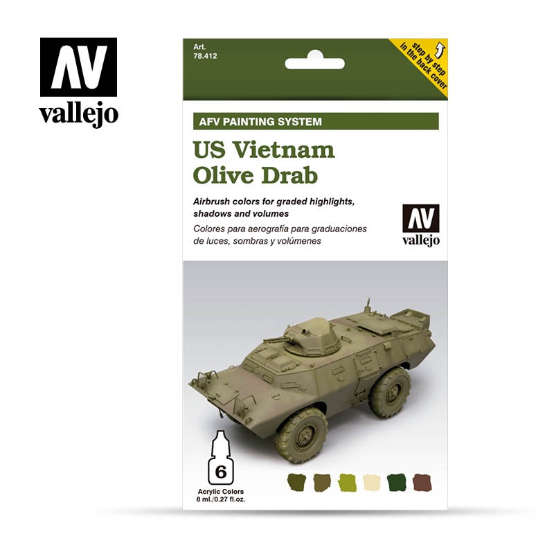 VAL78412 US Vietnam Olive Drab Vehicles Paint Set