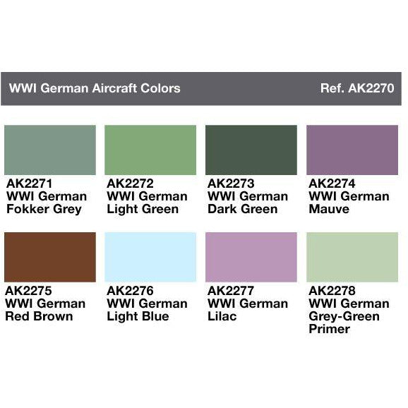 AK-2270 WWI German Aircraft Colors Set