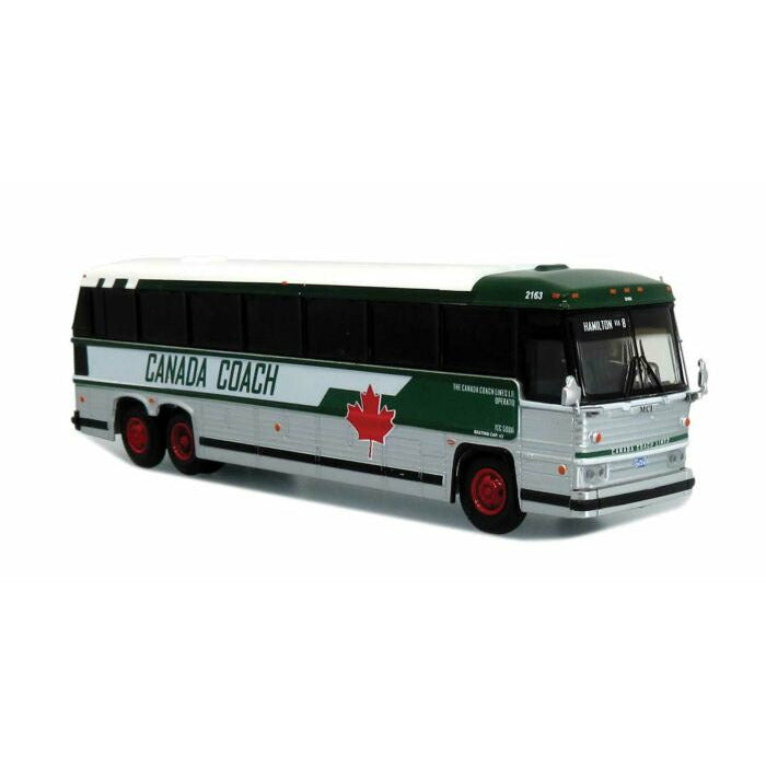 1985 MCI MC-9 Motorcoach Bus - Assembled Canada Coach (Silver, White, Green, Red)