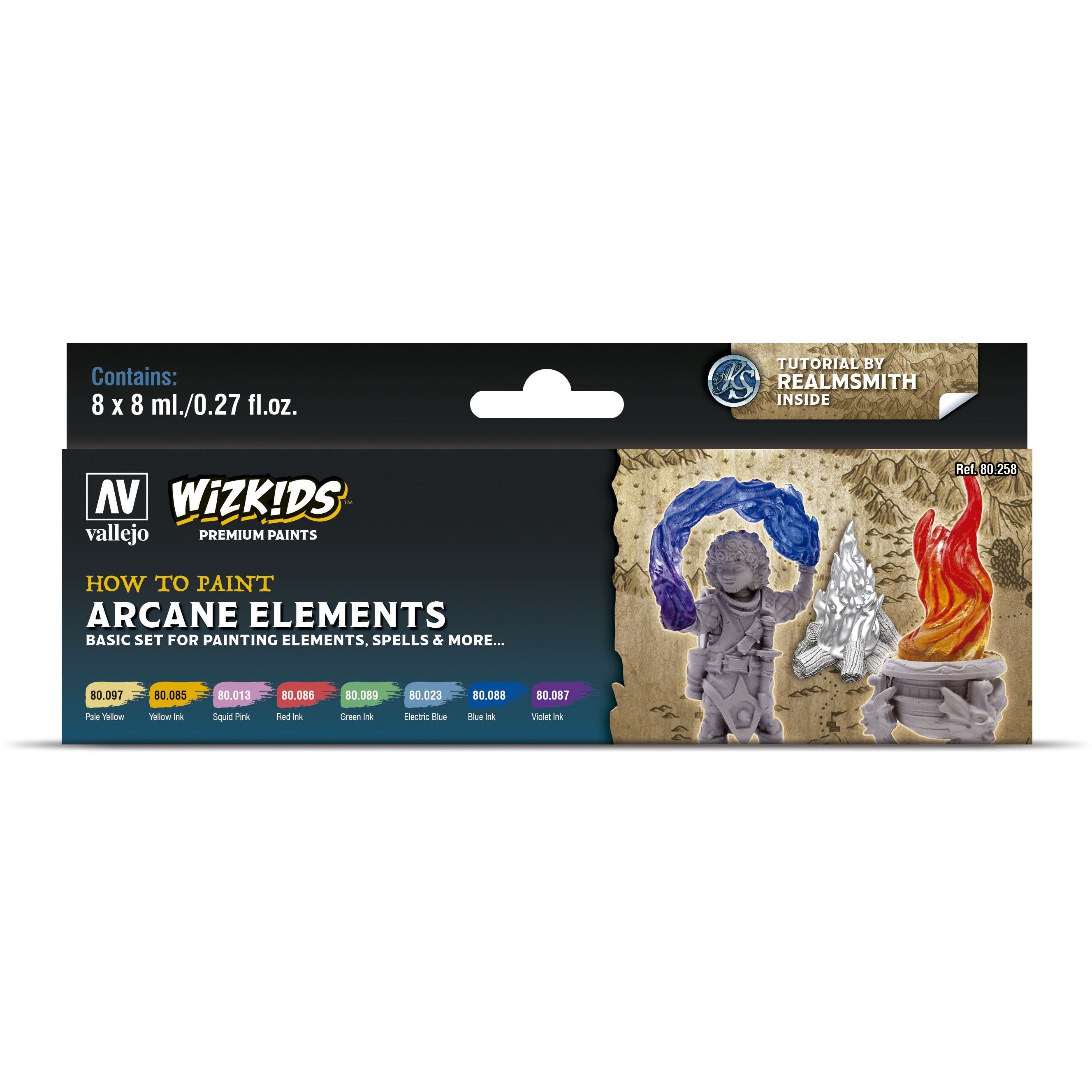 VAL80258 WIZKIDS Premium Paint Set Arcane Elements