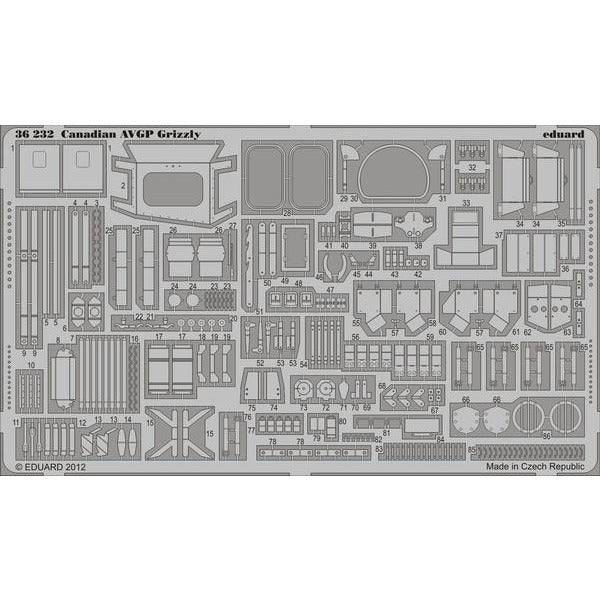 Eduard 1/35 Armor- Canadian AVGP Grizzly (for Trumpeter Kit) Photo Etch Set #36232