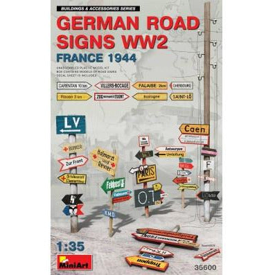 German Road Signs WW2 France 1944 #35600 1/35 Detail Kit by MiniArt