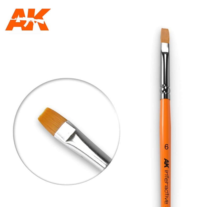 AK Interactive Flat Brush 6 (Synthetic) #AK-611