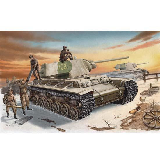 Russian KV-1 Model 1942  Heavy Cast Turret Tank 1/35 #00359 by Trumpeter