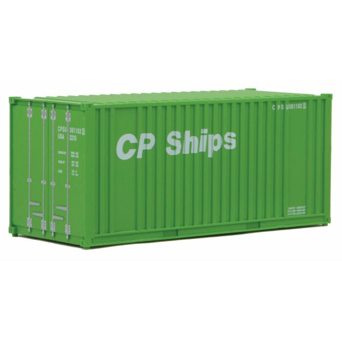 Woodland Scenics 20' Corrugated Container with Flat Panel CP Ships (Green/White) (HO) WOO8010