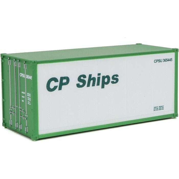 Woodland Scenics 20' Smooth-Side Container CP Ships (White/Dark Green/Green, no Multi-Mark) (HO) WOO8654