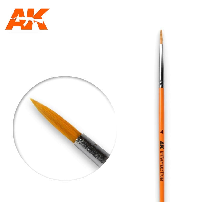 AK Interactive Round Brush 4 (Synthetic) #AK-605