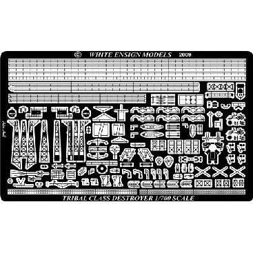 Tribal Class Destroyer 1/700 Photo-Etch Set for Trumpeter Kit #793 by White Ensign Models