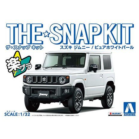 The Snap Kit Suzuki Jimny (Pure White Pearl) 1/32 Model Car Kit #58176 by Aoshima