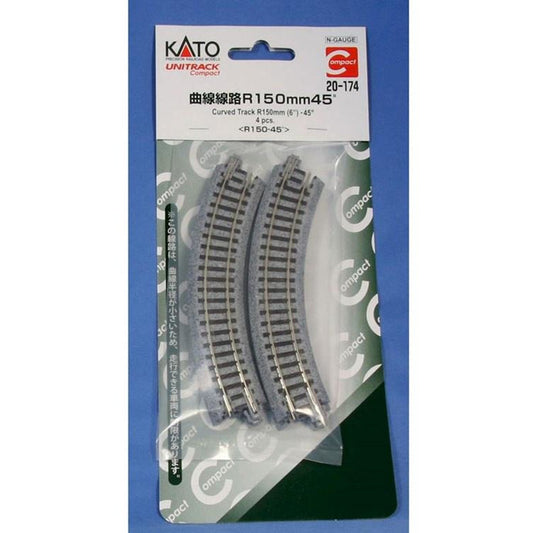 UniTrack N Curved Track R6" - 45° 4 Pieces