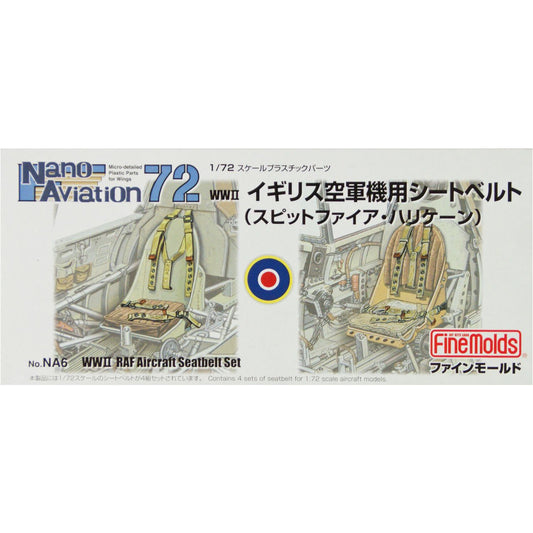 WWII RAF Aircraft Seatbelt Set (Spitfire & Hurricane) 1/72 #NA6 by Fine Molds