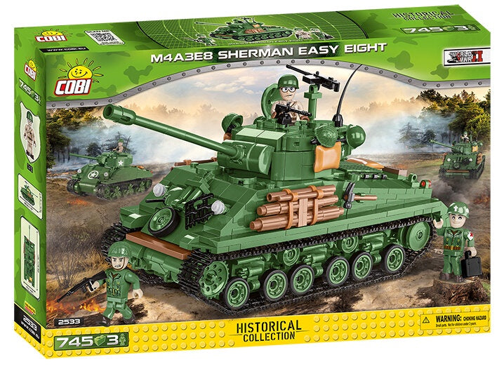 Cobi Historical Collection WWII: 2533 M4a3 Sherman (Easy Eight) 745 PCS