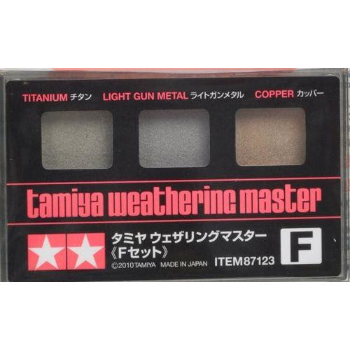 Tamiya Weathering Master F Set Titanium, Light Gun Metal, Copper TAM87123