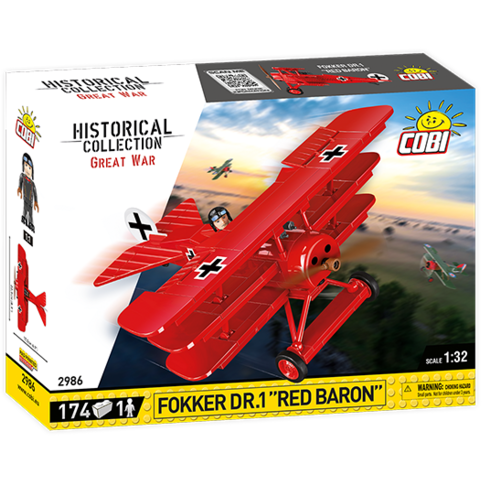 Cobi Historical Collection Great War: 2986 Fokker Dr. 1 'Red Baron' 174 PCS
