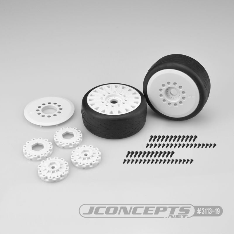 JConcepts Speed Fangs - platinum compound, belted, pre-mounted White